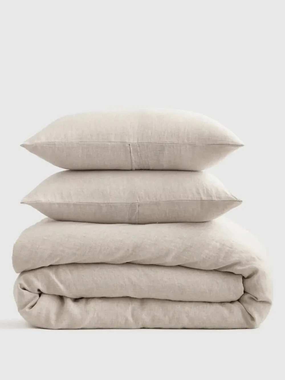 NWT Quince European Linen Duvet Cover Set King Cal King Natural Chambray